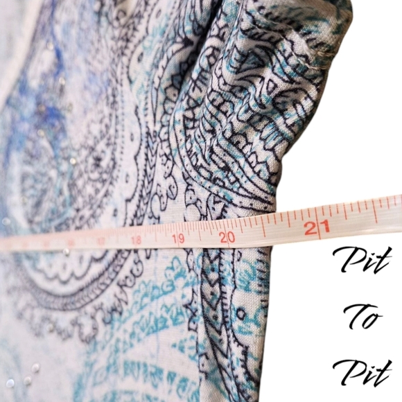 WM Y2K Embellished Paisley Tee Sz XL Fashion Bug Fairycore Bling 00s Spring - Picture 12 of 14